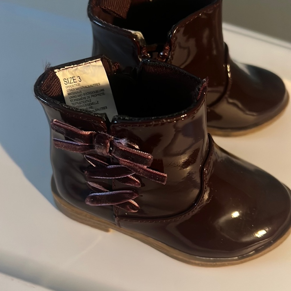 Purple pleather booties